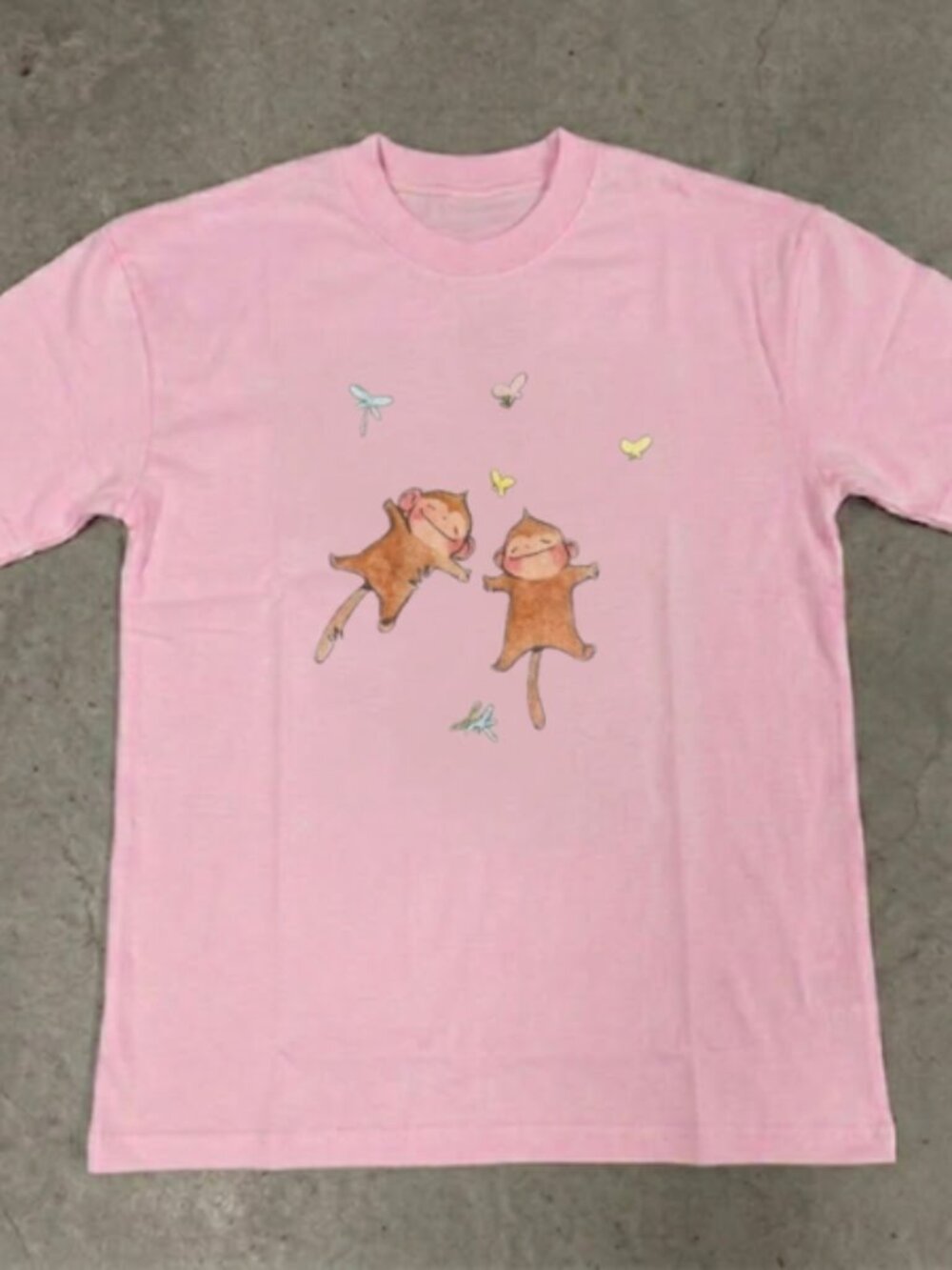 Cute Monkey & Butterflies Graphic T-Shirt